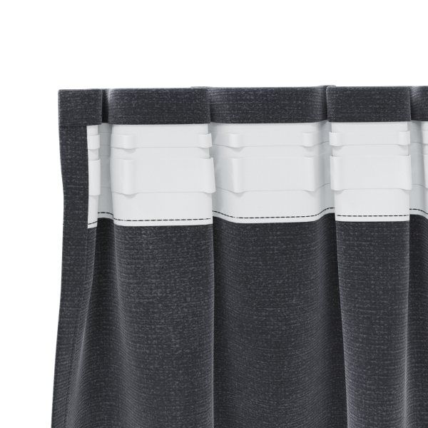 Cortinas opacas cinta superior 2 piezas terciopelo gris oscuro M 5