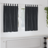 Cortinas Blackout  com Laços de Suspensão 2 pcs Cinza Escuro Veludo 1