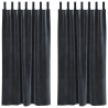 Cortinas opacas con trabillas 2 piezas terciopelo gris oscuro 2