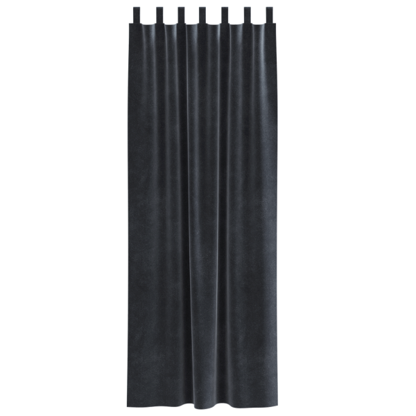 Cortinas Blackout  com alças para pendurar 2 pcs Cinza Escuro Veludo M 4
