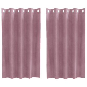 Cortinas Blackout  com Ilhós 2 pcs Veludo Rosa Escuro H