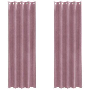 Cortinas Blackout  com Ilhós 2 pcs Veludo Rosa Escuro H