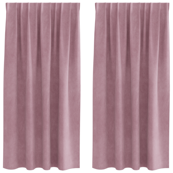 Cortinas Blackout  com fita superior 2 pcs Veludo Rosa Escuro M 2