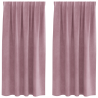 Cortinas opacas cinta superior 2 piezas terciopelo rosa oscuro 2