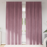 Cortinas Blackout  com fita superior 2 pcs Veludo Rosa Escuro 1