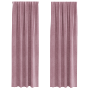 Cortinas opacas cinta superior 2 piezas terciopelo rosa oscuro H