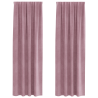 Cortinas opacas cinta superior 2 piezas terciopelo rosa oscuro 2