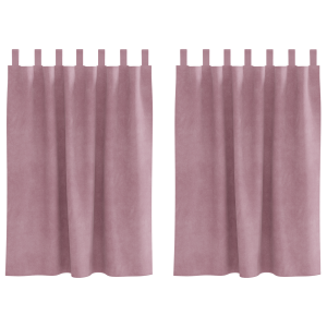 Cortinas Blackout  com Laços para Pendurar 2 pcs Veludo Rosa Escuro H