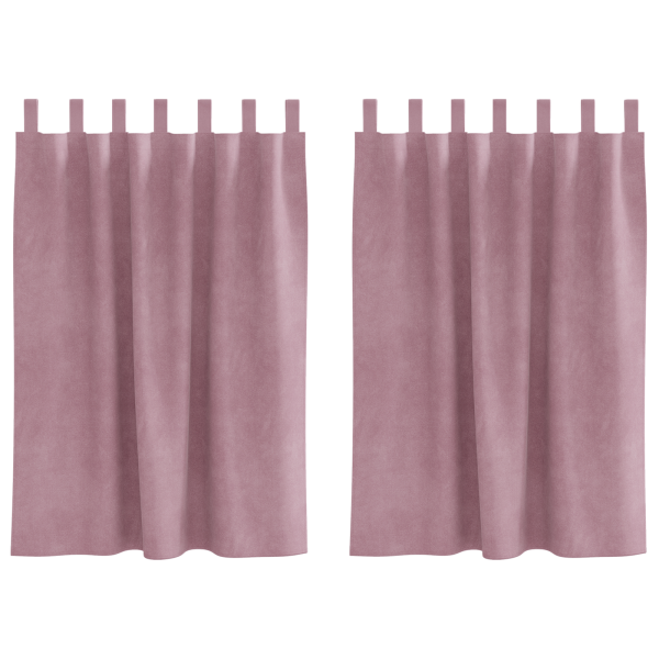 Cortinas opacas con trabillas 2 piezas terciopelo rosa oscuro M 2