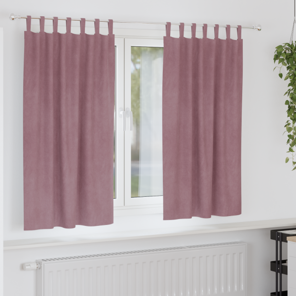 Cortinas opacas con trabillas 2 piezas terciopelo rosa oscuro D