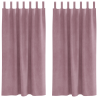 Cortinas Blackout  com Laços para Pendurar 2 pcs em Veludo Rosa Escuro 2