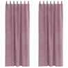 Cortinas Blackout  com Laços de Pendurar 2 pcs Veludo Rosa Escuro 2