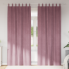 Cortinas Blackout com Laços para Pendurar 2 pcs Veludo Rosa Escuro 1