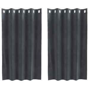 Cortinas Blackout com Ilhós 2 pcs Veludo Cinza Claro H
