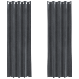 Cortinas Blackout  com Ilhós 2 pcs Veludo Cinza Claro H