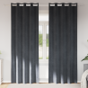Cortinas Blackout com Ilhós 2 pcs Veludo Cinza Claro 1