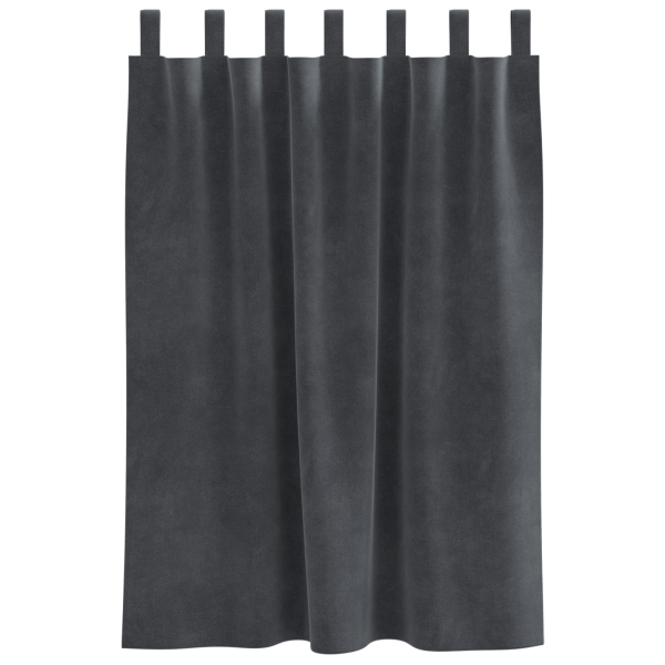 Cortinas Blackout  com Laços 2 pcs Veludo Cinza Claro M 3