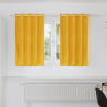 Cortinas Blackout com Ilhós 2 pcs Amarelo Mostarda Veludo 1