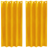 Cortinas Blackout  com Ilhós 2 pcs Amarelo Mostarda Veludo 2