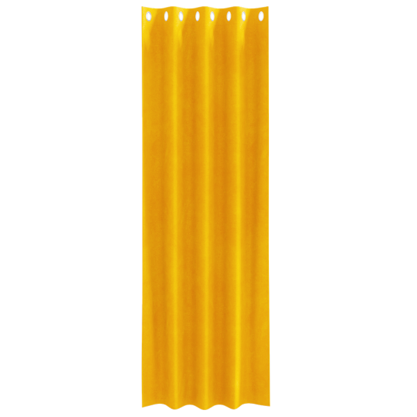 Cortinas Blackout  com Ilhós 2 pcs Amarelo Mostarda Veludo M 3