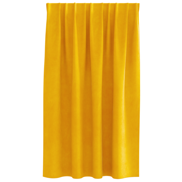 Cortinas Blackout  com fita superior 2 pcs Veludo Mostarda M 4