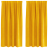 Cortinas Blackout  com fita superior 2 pcs Amarelo Mostarda Veludo 2