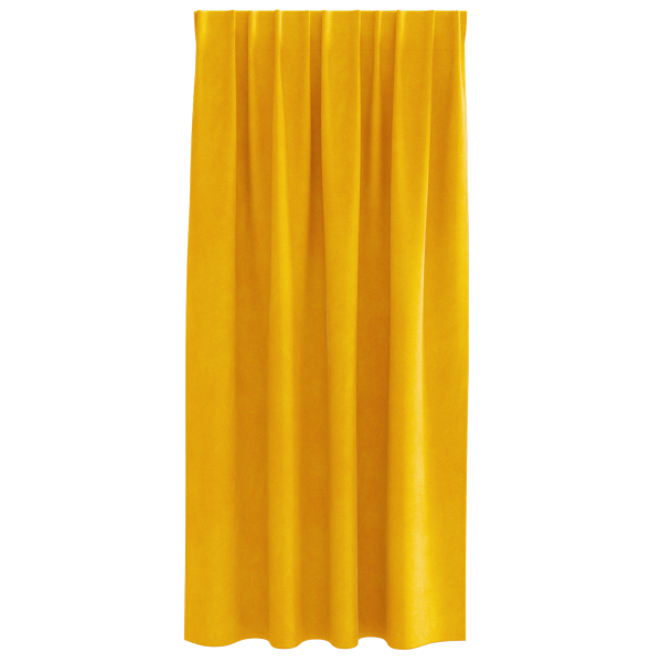 Cortinas Blackout  com fita superior 2 pcs Amarelo Mostarda Veludo M 4