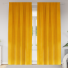 Cortinas Blackout  com fita superior 2 pcs Amarelo Mostarda Veludo 1