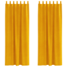 Cortinas Blackout  com Laços de Pendurar 2 pcs Amarelo Mostarda Veludo 2