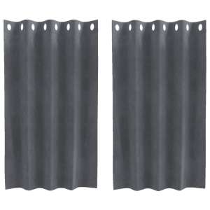 Cortinas Blackout  com Ilhós 2 pcs Veludo Cinza Claro Super H