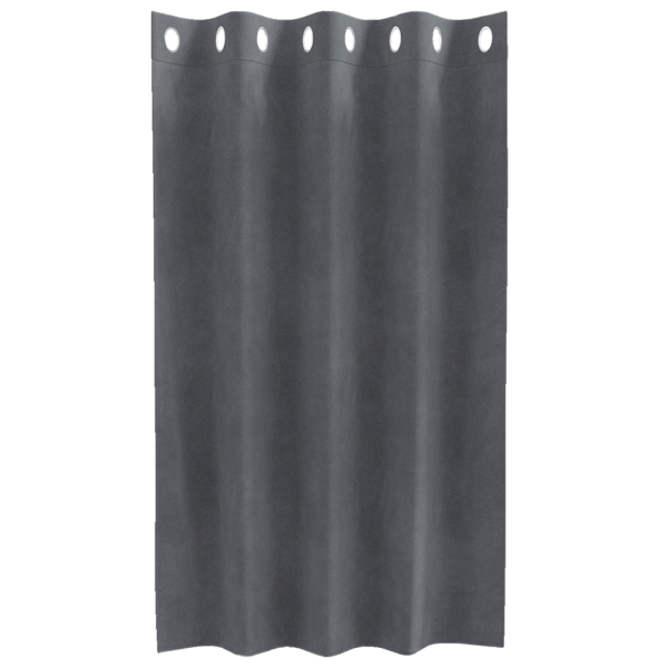 Cortinas Blackout  com Ilhós 2 pcs Veludo Cinza Claro Super M 3
