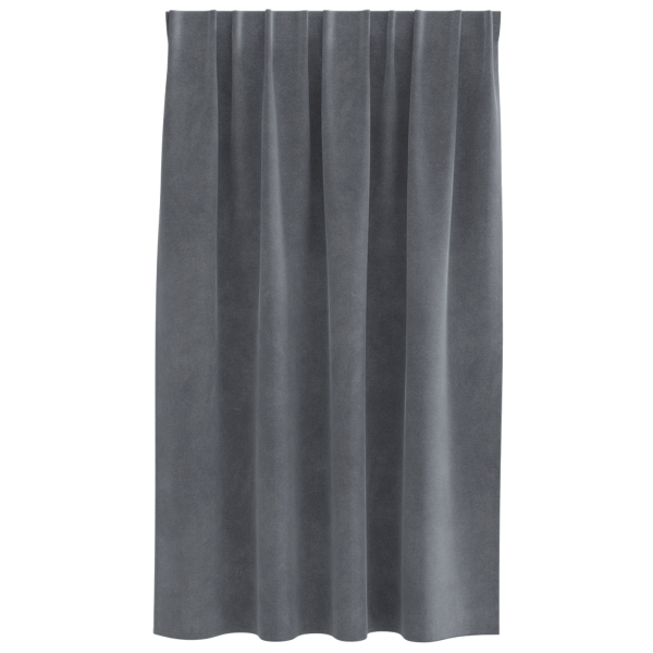 Cortinas opacas con cinta superior 2 pzas terciopelo gris claro M 4