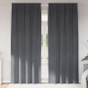 Cortinas Blackout  com fita na parte superior 2 pcs Veludo Cinza Claro 1