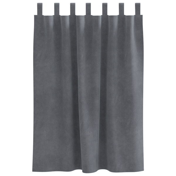Cortinas Blackout  com Laços de Pendurar 2 pcs Veludo Cinza Claro Super Leve M 3