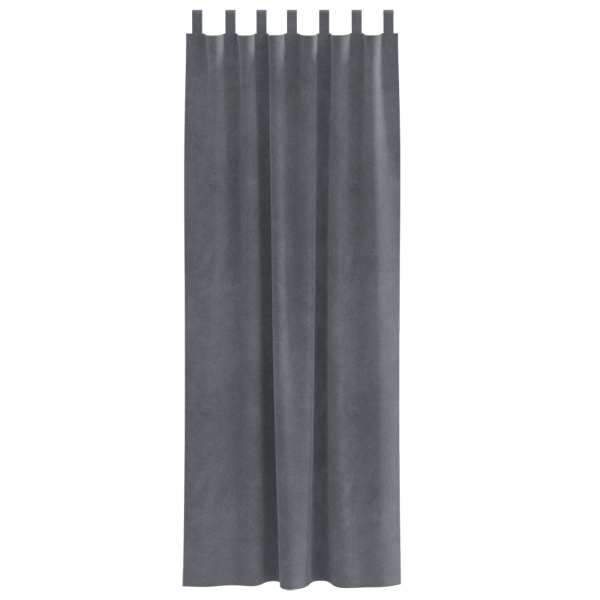 Cortinas Blackout  com Laços de Suspensão 2 pcs Cinza Claro Super Leve M 4