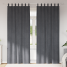 Cortinas opacas con trabillas 2 piezas terciopelo gris claro 1