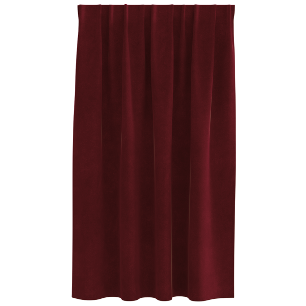 Cortinas opacas con cinta superior 2 pzas terciopelo rojo tinto M 3