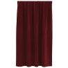 Cortinas opacas con cinta superior 2 pzas terciopelo rojo tinto 3