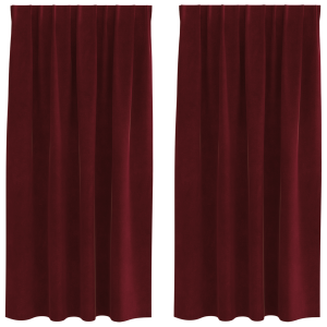 Cortinas Blackout  com fita superior 2 pcs Vermelho Bordô Veludo H