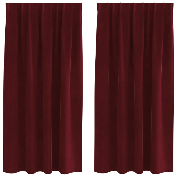 Cortinas Blackout  com fita superior 2 pcs Vermelho Bordô Veludo M 2