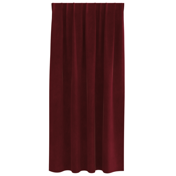 Cortinas opacas con cinta superior 2 pzas terciopelo rojo tinto M 3