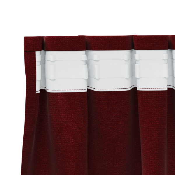 Cortinas opacas con cinta superior 2 pzas terciopelo rojo tinto M 5