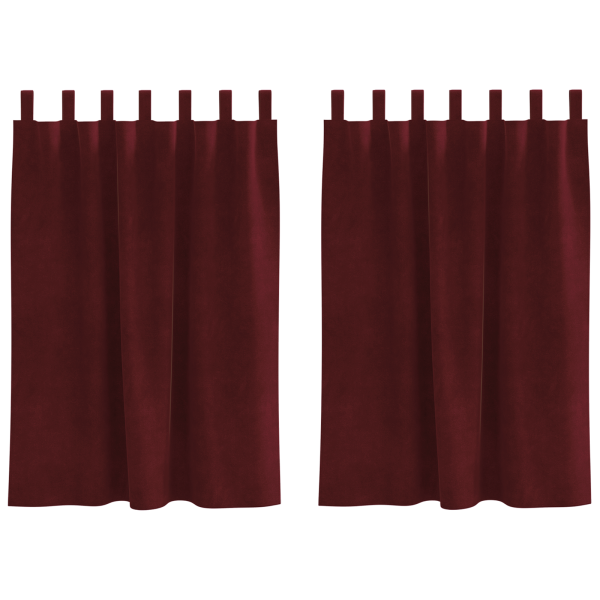 Cortinas Blackout  com Laços de Suspensão 2 pcs Bordô Veludo M 2