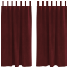 Cortinas Blackout  com Laços de Pendurar 2 pcs Bordô Veludo 2