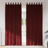 Cortinas Blackout  com Laços para Pendurar 2 pcs Vermelho Vinho Veludo 1
