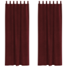 Cortinas opacas con trabillas 2 piezas terciopelo rojo tinto 2