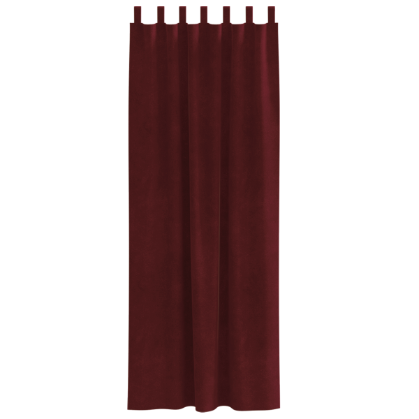 Cortinas Blackout  com Laços para Pendurar 2 pcs Vermelho Vinho Veludo M 3