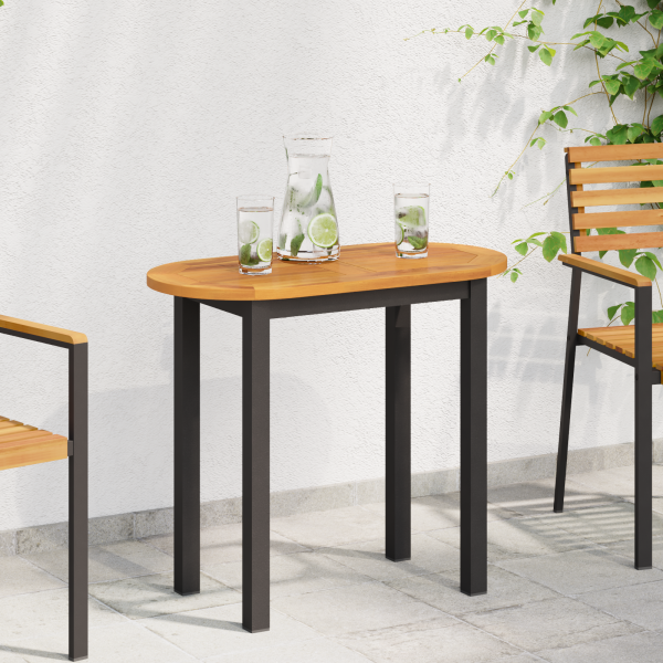 Tapa de Mesa 80x40x2.2 cm Ovalada de Madera Maciza de Acacia D