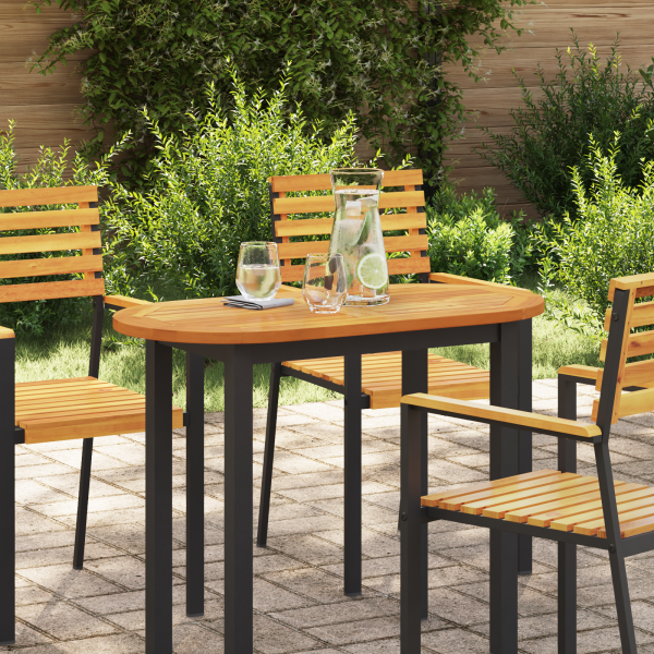 Mesa ovalada 90x45x2 cm de madera maciza de acacia M 3