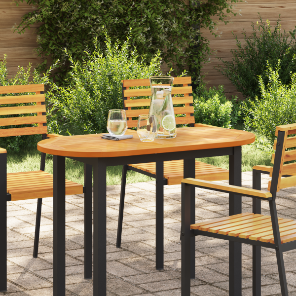 Mesa 100x50x2.2 cm Ovalada de Madera Maciza de Acacia D